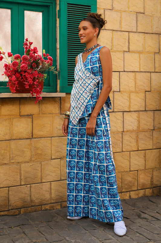 Fleur - Wrap-Around Top with Pants (Size S)