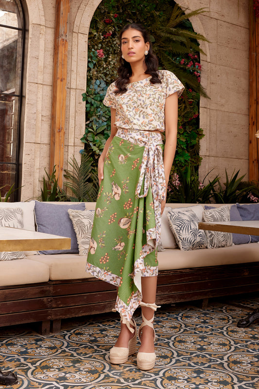 Elea- Wrap Skirt Set